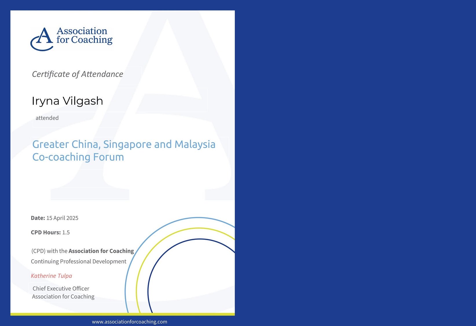 Association for Coaching: Greater China, Singapore and Malaysia Co-coaching Forum Association for Coaching: Greater China, Singapore and Malaysia Co-coaching Forum